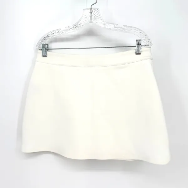 River Island Scuba Pocket Mini Skirt Women 6 White Minimalist Preppy Mod Classic - Image 7