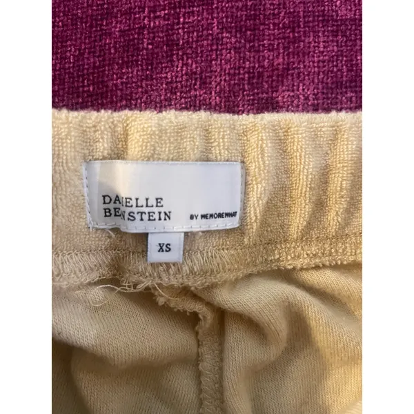 Revolve WE WORE WHAT Danielle Bernstein Terry Loungewear Shorts XS Butter Yellow - Image 2