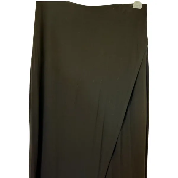 WHITE HOUSE BLACK MARKET Black Faux Wrap Draped‎ Slit Pencil Skirt Medium - Image 3