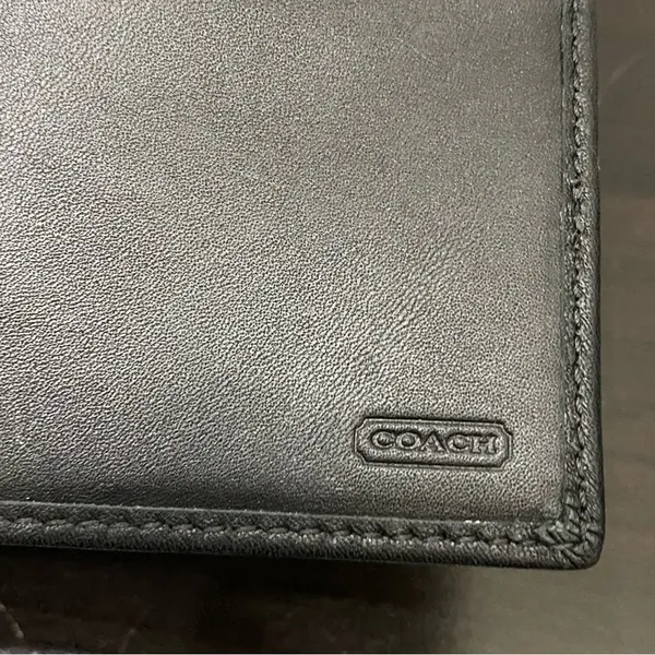COACH Black Leather Bifold Checkbook Insert Wallet - Image 10