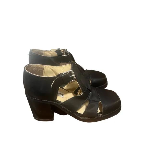 Steve Madden Leather Heeled Fisherman Sandals - Grunge Academia Retro 90s Y2K 6 - Image 2