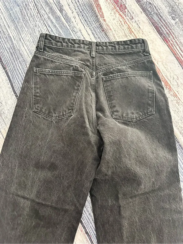 Zara Black Wide-Leg Distressed Jeans - Image 3