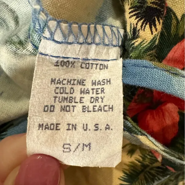 Vintage 100% Cotton Made in USA Hawaiian Tropical‎ Drawstring Pants small/medium - Image 5