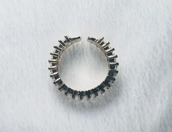 FULL cubic zirconia CZ stone rings eternity band open size ring - Image 4