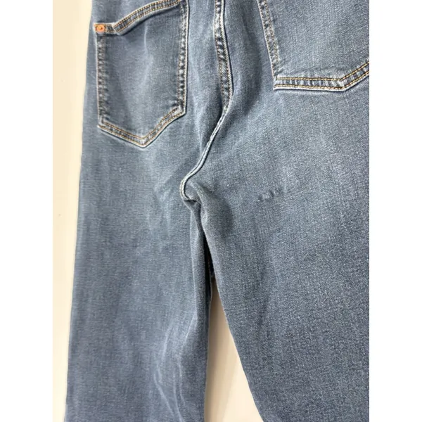 Anthropologie Pilcro The Icon Flare Jeans Women's Size 30 Blue Patch Pockets Y2K - Image 6