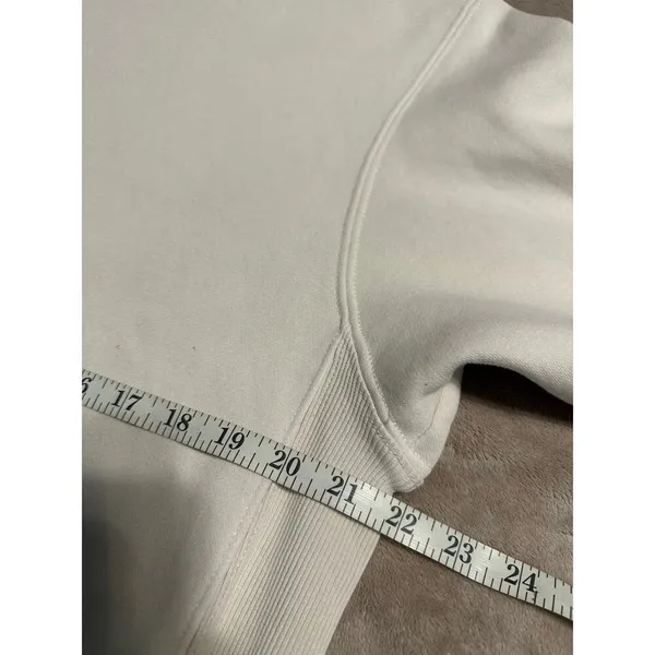 Zara Cream Crewneck Sweatshirt Women's Size Small Mock Neck Ribbed Pullover - Image 6