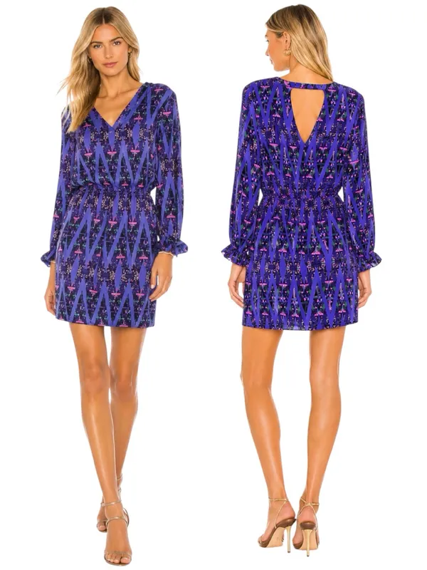 Amanda Uprichard Silk Neon Aztec Print Dress Purple Size XS - Image 8