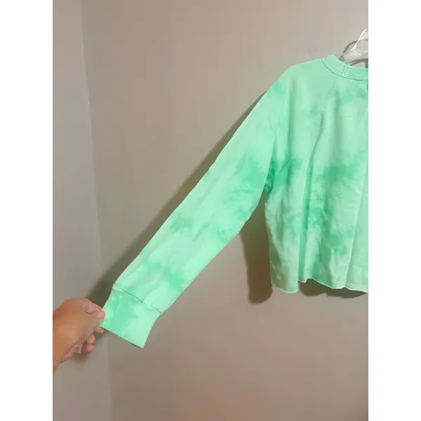 Wildfox Distressed Tie Dye Sweatshirt Womens L Mint Green NWT - Image 8