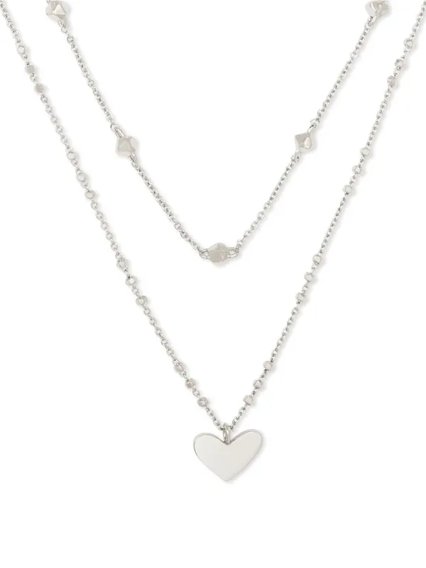 Kendra Scott Silver Double-Layer Heart Necklace - Image 2