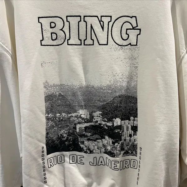 Anine Bing Jaci Rio de Janeiro Graphic Sweatshirt in White - Image 4