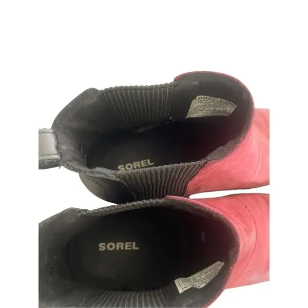 Sorel Joan of Artic Wedge Ankle Boots Red Wine Size 8 - Image 4