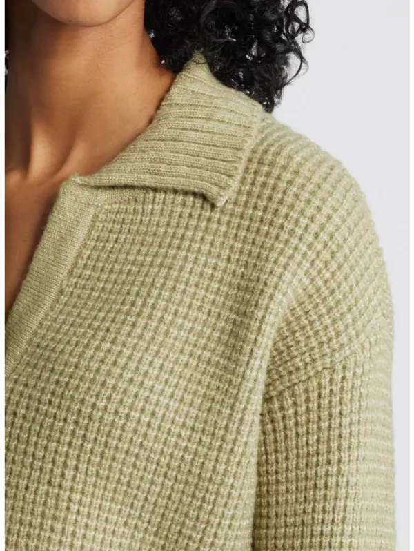 PacSun LA Hearts Gabriela Waffle Knit Collared Sweater Green NWT XL - Image 7