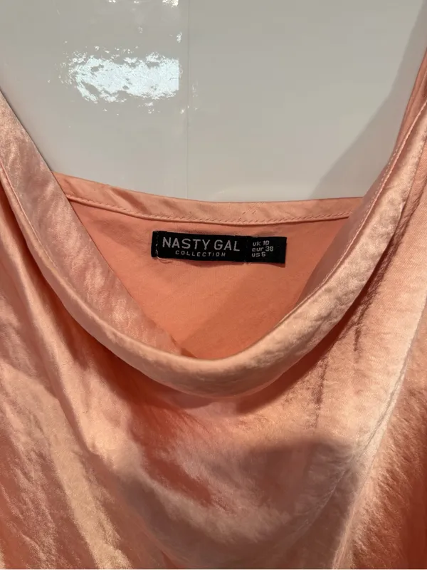 Silky‎ Peach Nasty Gal Slip Dress - Image 2