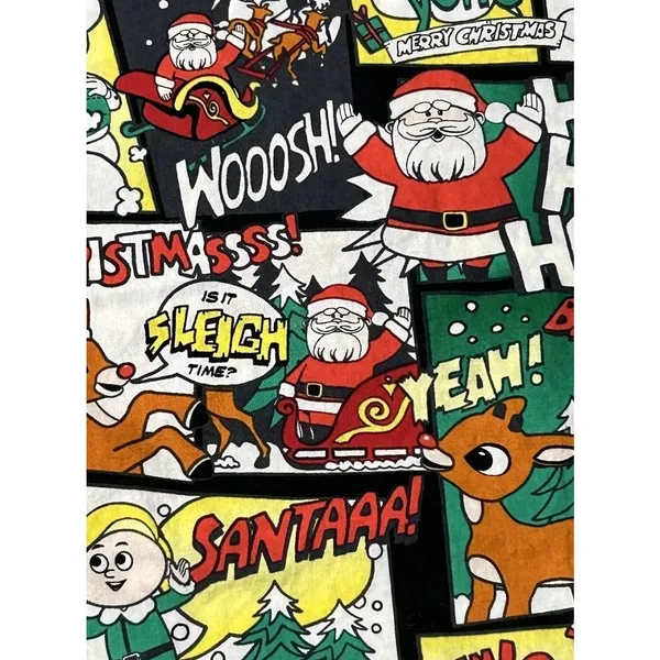Rudolph Red Nosed Reindeer Christmas Scrub Top Comic Strip Holiday Womens XS - Image 8