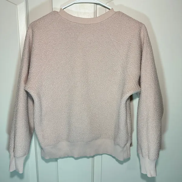Everlane The Renew Teddy Crewneck Oversized Sweatshirt‎ Blush Pink Organic Small - Image 4