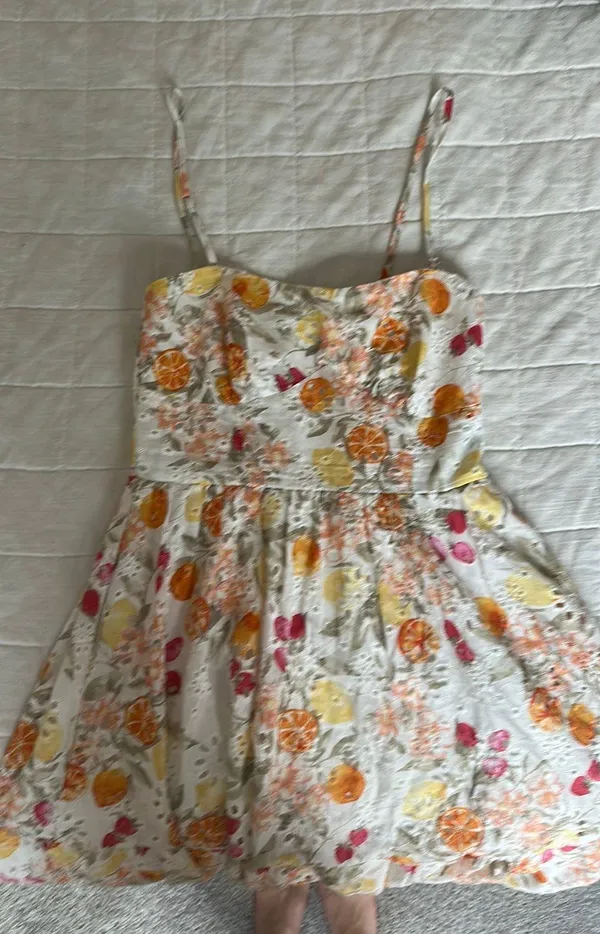 Francesca's Becky Eyelet Fruit Midi Dress - Image 3