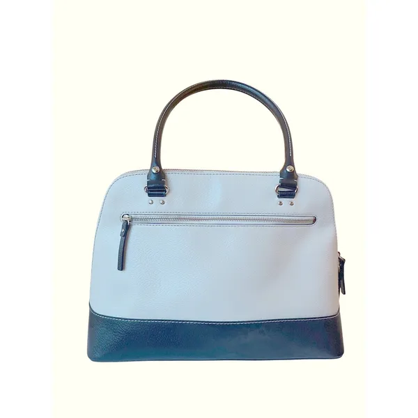 Kate Spade New York Dome Satchel Handbag Two Tone Cream Black quiet‎ luxury - Image 2