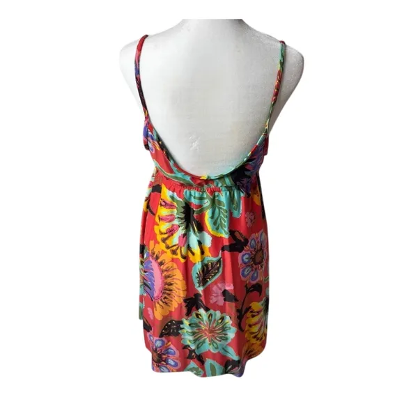 Lucky Brand Y2K Floral Swim Coverup Dress Rose Label Size S M - Image 3