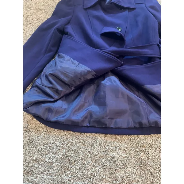 Nine West Suit Womens‎ Royal Purple Belted Peacoat Jacket Size 6 RN 54050 - Image 5
