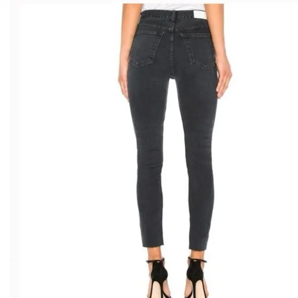 Re/Done Originals High Rise Ankle Crop in Faded Black - Image 2