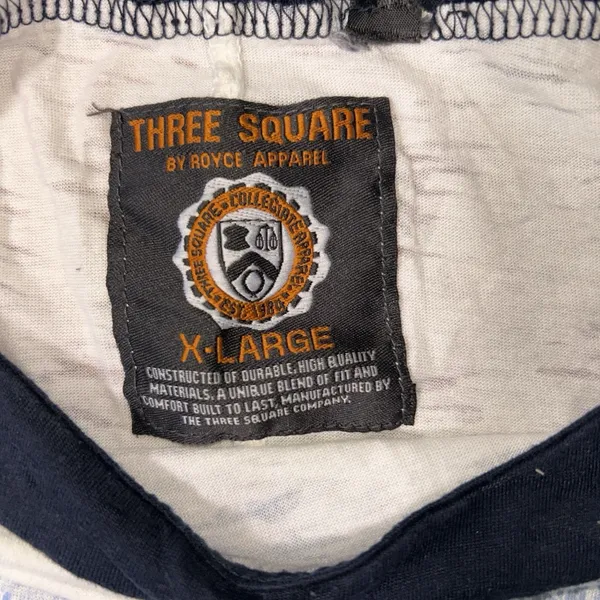 Three Square UNC Tar Heels Women XL Raglan Burnout T-Shirt Navy White Distressed - Image 3