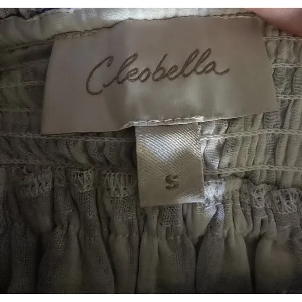 Cleobella Mini Skirt Womens S Smocked Tiered Ruffle Purple White EUC - Image 3