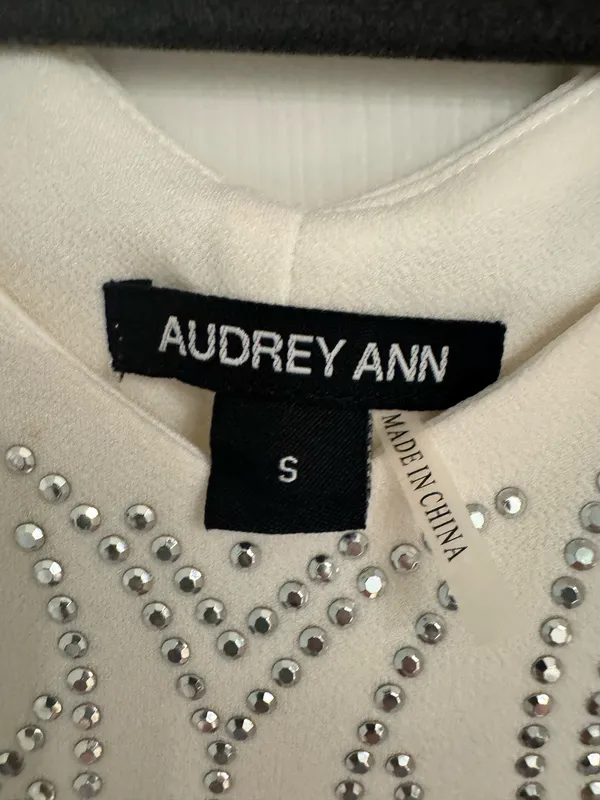 Women’s Cream Studded Cocktail Dress - Image 4