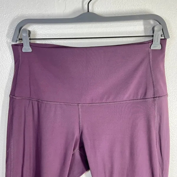 Lululemon Wunder Train High Rise Crop 21'' Women 10 Purple Culf Mesh Scallop Hem - Image 8