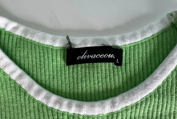 Rib Crop Tank Top Green Size L - Image 5