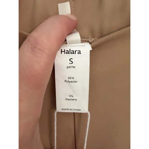 Halara Tan Asymmetrical Ruffle Wide Leg Trousers Pants Small Petite NWT 8YZ5V - Image 7