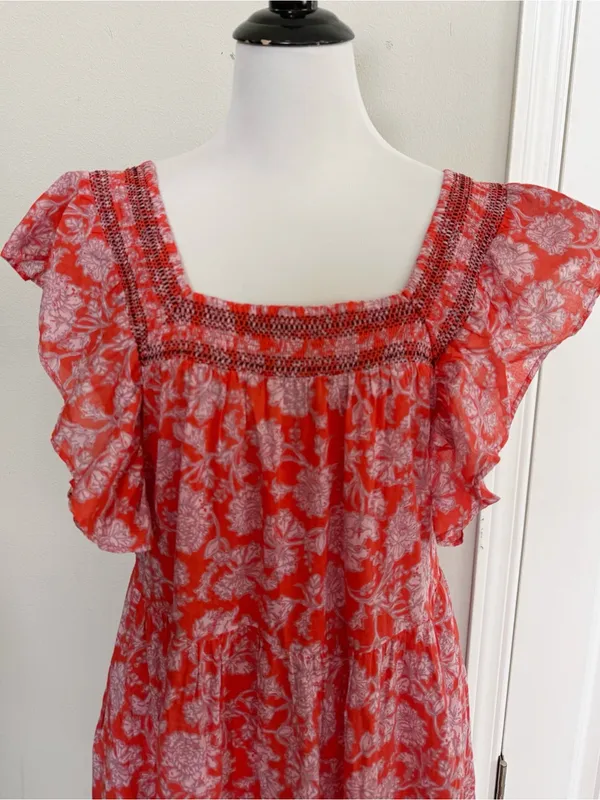 Free People Bonita Printed Boho Midi Dress Size Medium - Image 4