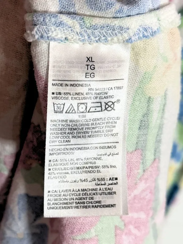 Old Navy Floral Linen Blend Summer Sun Dress Mini Dress Size XL - Image 3