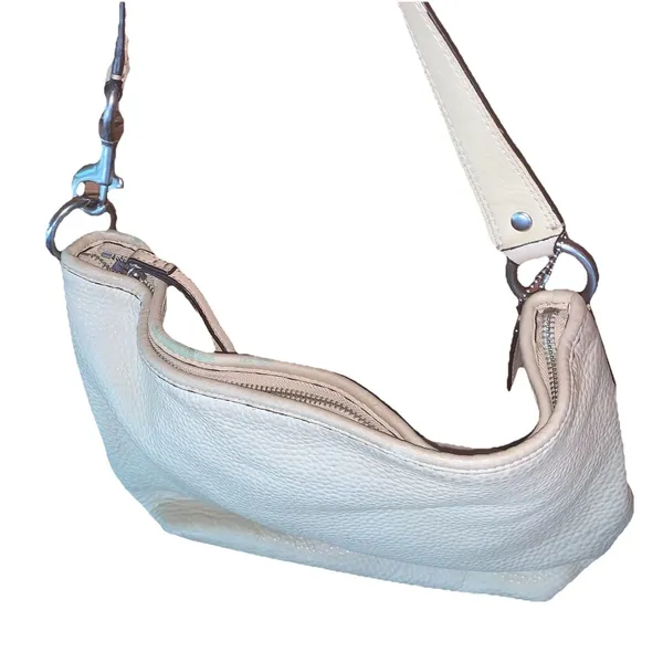 COACH Sarah Pebbled Hobo Purse Shoulder Hand Bag Beige Off White J0885-F13094 - Image 4