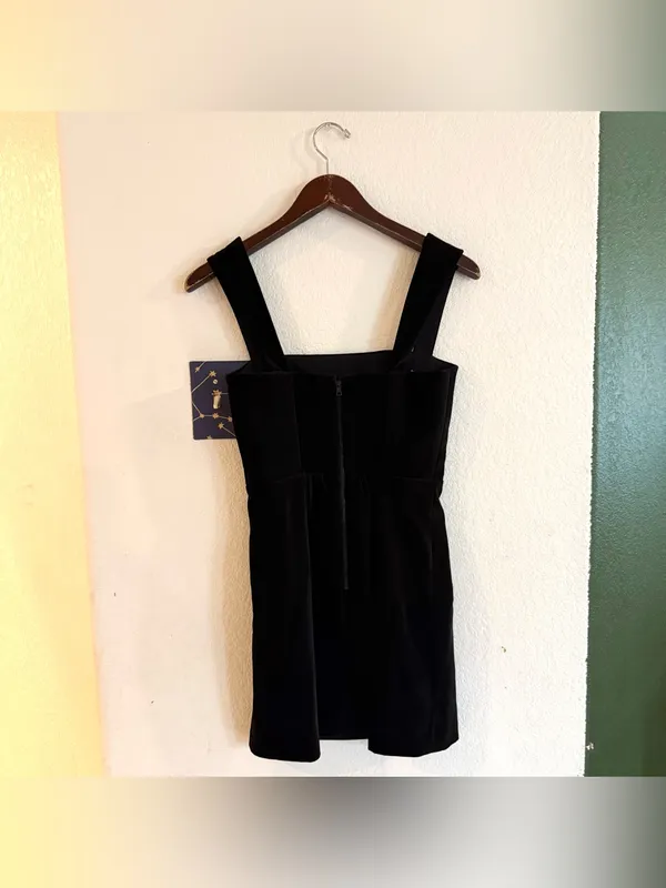 Alice + Olivia Womens Womens Dress Taylum Black Velvet Mini Sleeveless Size 4 - Image 3