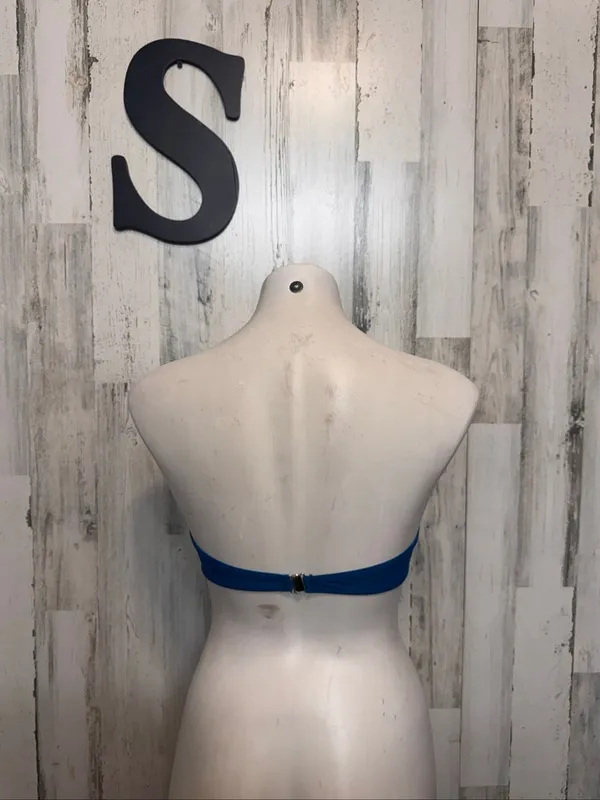 SheIn Blue Colorblock Scalloped Strapless Bikini Top Swimsuit Womens Small Push Up - Image 5