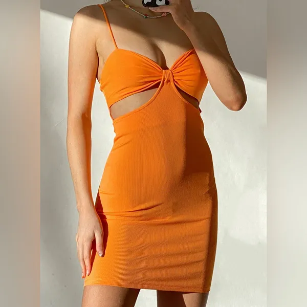 Princess Polly Marissa Mini Dress in Orange Size 4 - Image 2