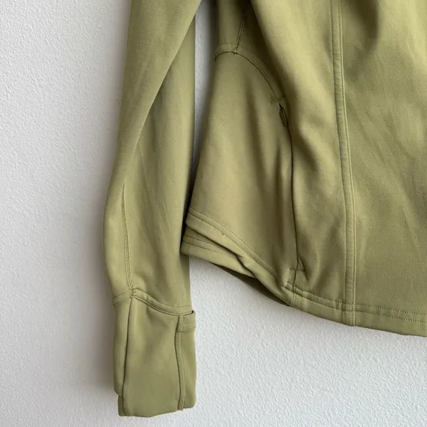 Lululemon Instill Jacket Women 10 Bronze Green Stretch Thumbhole Athleisure Nulu - Image 2