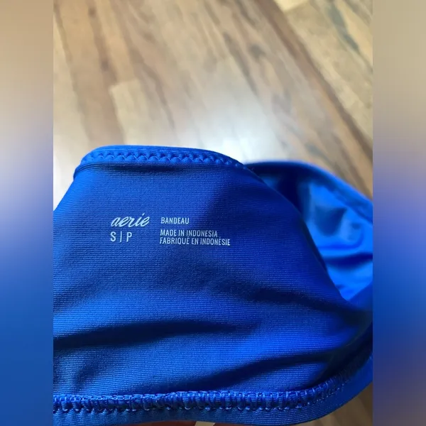 Aerie real blue one shoulder swim too small - Image 2