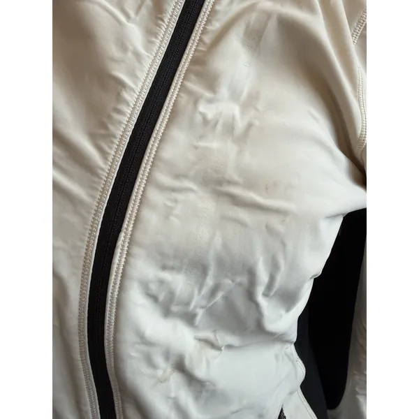 Lululemon Jacket Size 10 Full-Zip Ivory Black Lace Sleeve Run Draft Dodger‎ - Image 3