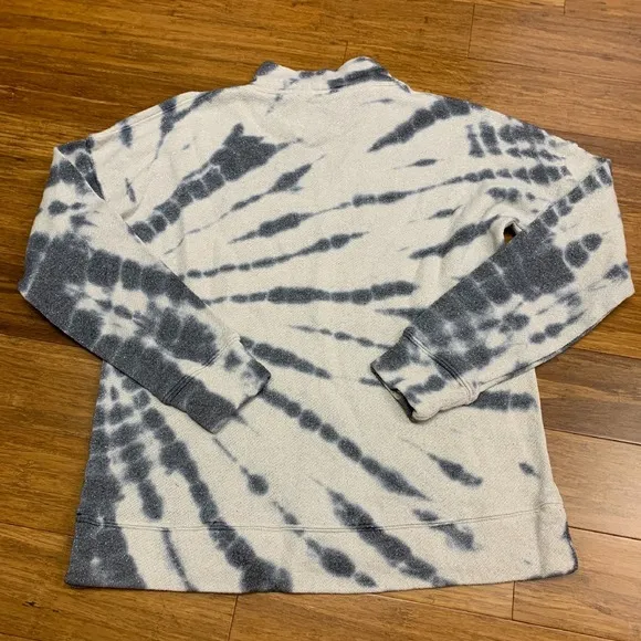 Democracy Tie Dye Pullover Womens XS Blue Metallic Mock Neck Long‎ Sleeve Top - Image 4