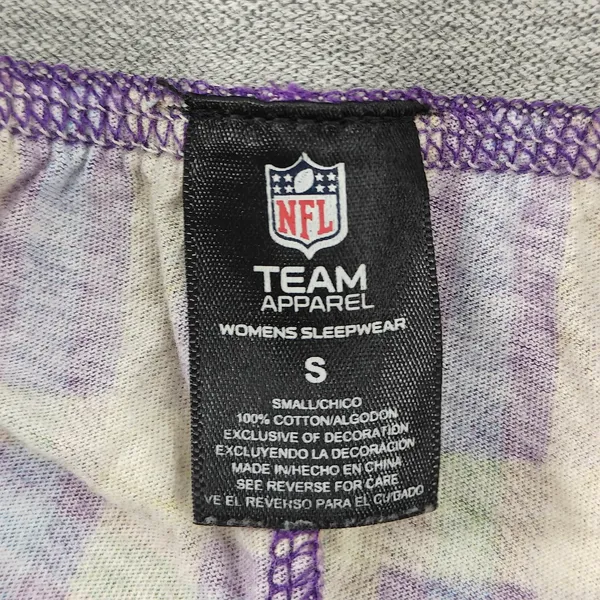 NFL Baltimore Ravens Purple Yellow Blue Plaid Lounge Shorts Womens Small - Image 2