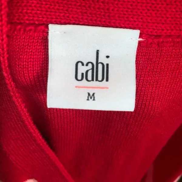 CAbi picnic red & pink striped M grandpa cardigan - Image 4