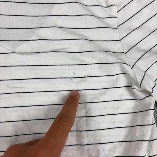Lululemon Striped Shirt Womens 2 White V-Neck Short Sleeve Pima Cotton Top - Image 13