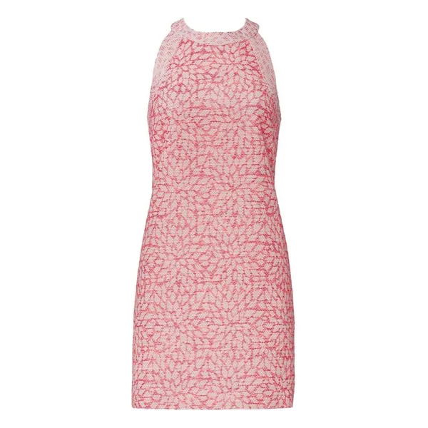 Hutch Anthropologie Pink White Embroidered Halter Mini Shift Dress Small - Image 4
