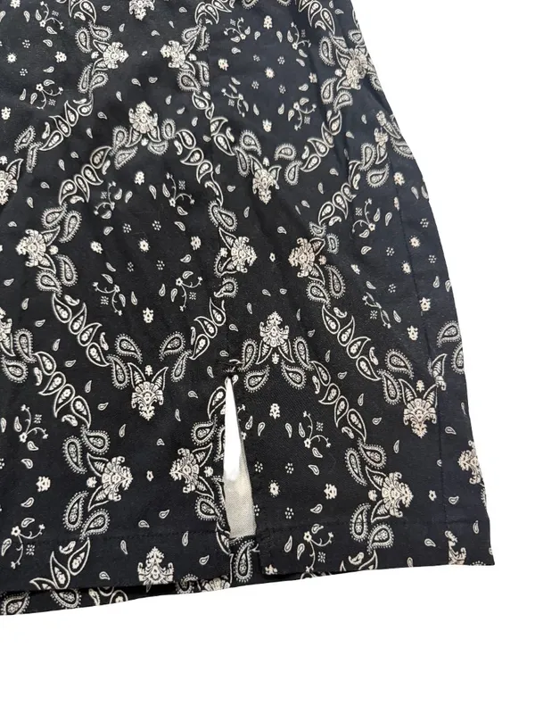 Garage Black White Paisley Outfit Bandana Crop Skirt Set Lace Small Women's - Image 7