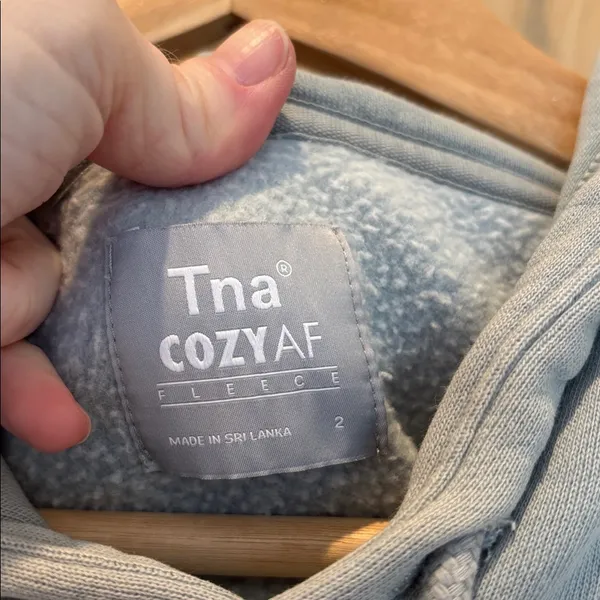 Aritzia Tna Hoodie Blue Cropped Cozy AF Size 2 - Image 6