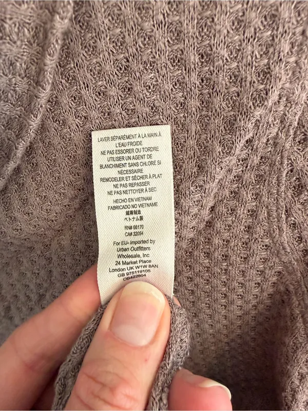 We The Free Free‎ People Waffle Knit Cowl Neck Thermal Tunic Top XS - Image 6