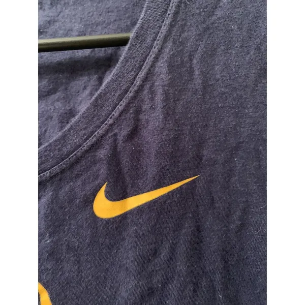 University Of West Virginia Mountaineers Women's T-Shirt Nike Size S Blue Gold - Image 2