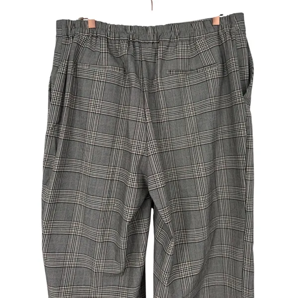 Nicole Miller New York Womens Gray Brown Plaid Wide Leg Trousers Pants Size 14 - Image 6
