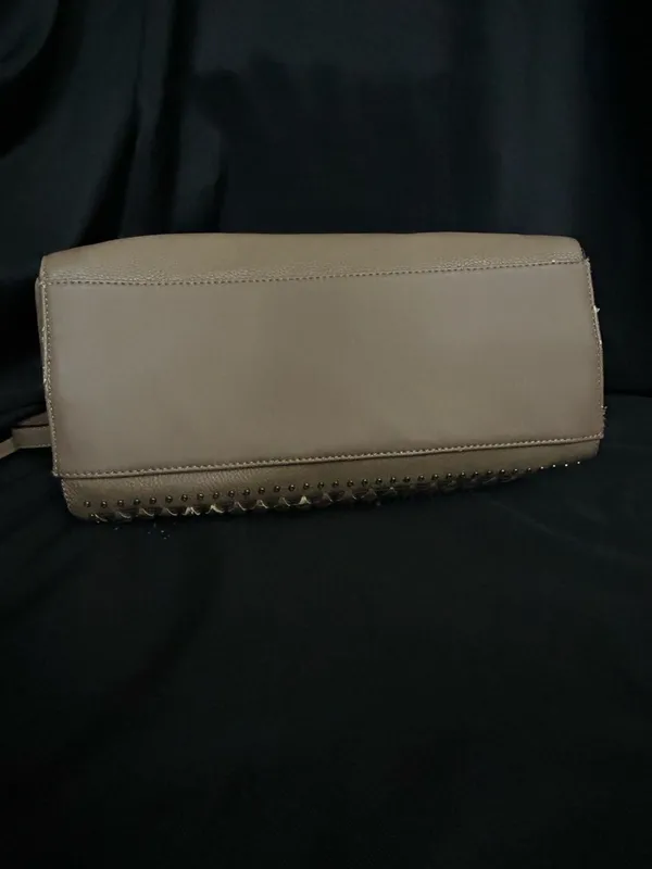 Mona B. Women's Taupe Studded Satchel Shoulder Bag Purse - Image 5